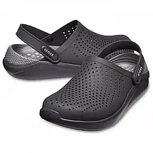 Сабо Crocs LiteRide Clog Black/Slate Grey Крокси чоловічі/жіночі лайтрайд колір ночі оригінал, фото 2