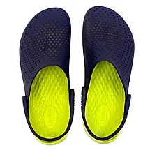 Сабо Crocs LiteRide Clog Navy Citrus Крокси чоловічі/жіночі лайтрайд синьо-цитрусові оригінал, фото 2