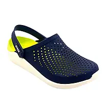 Сабо Crocs LiteRide Clog Navy Citrus Крокси чоловічі/жіночі лайтрайд синьо-цитрусові оригінал, фото 3