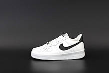 Чоловічі кросівки Nike Air Force 1 Low 07 White Black Pebbled Leather CT2302-100, фото 3