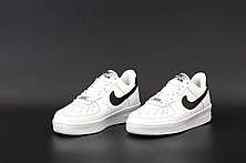 Чоловічі кросівки Nike Air Force 1 Low 07 White Black Pebbled Leather CT2302-100, фото 4