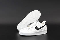 Чоловічі кросівки Nike Air Force 1 Low 07 White Black Pebbled Leather CT2302-100, фото 5