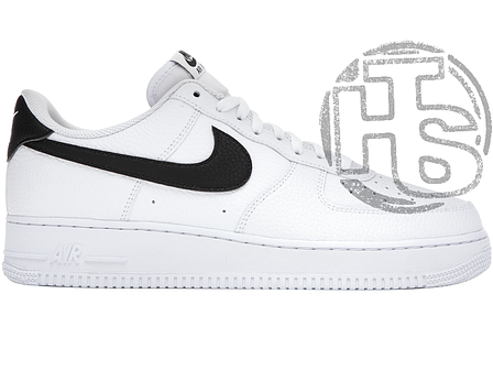 Чоловічі кросівки Nike Air Force 1 Low 07 White Black Pebbled Leather CT2302-100, фото 1