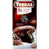 Шоколад без цукру Torras negro (чорний) 72% какао Іспанія 75г