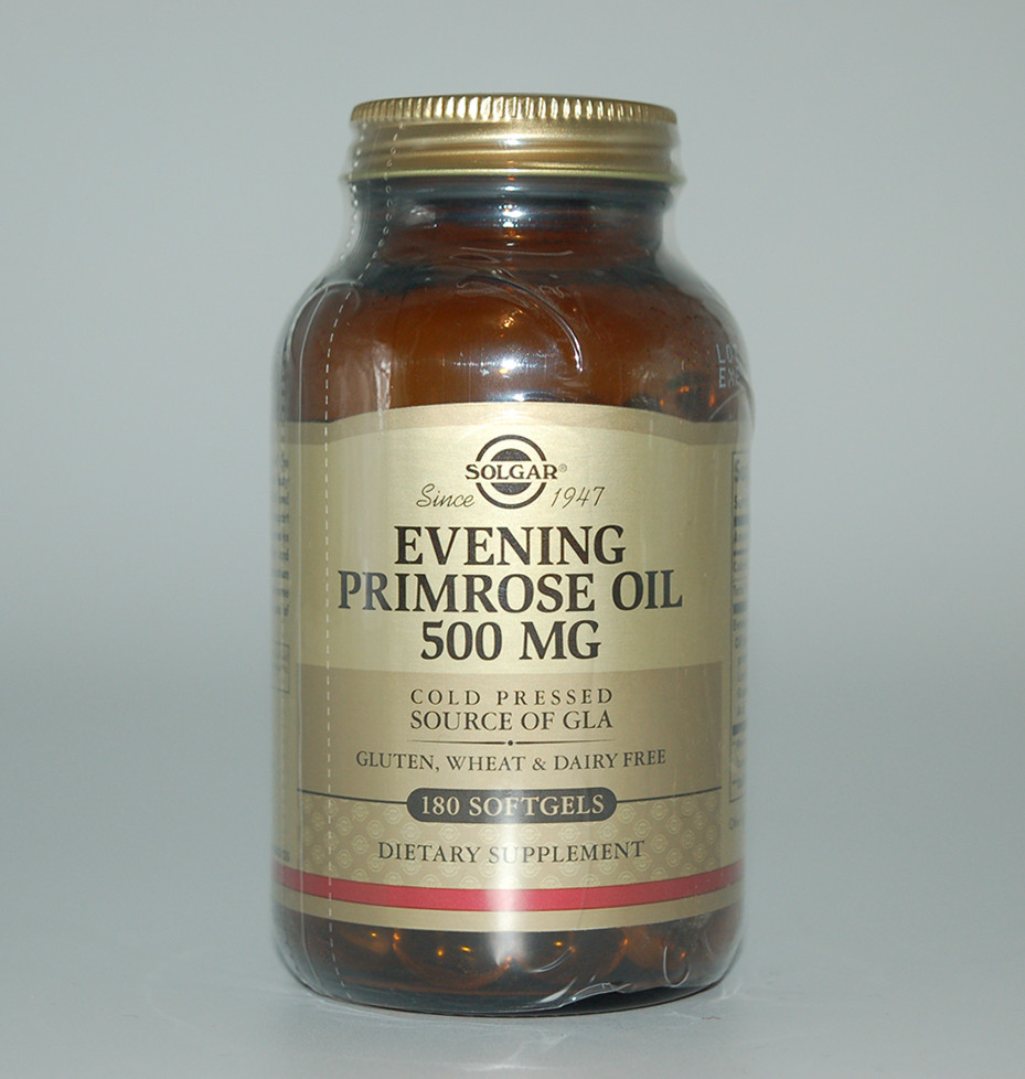 Масло вечірньої примули (Evening Primrose Oil), Solgar, 500 мг, 180 капсул