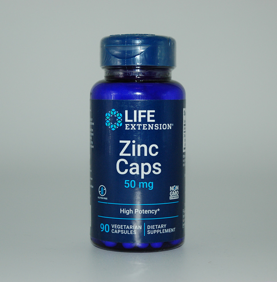 Цитрат цинку, Zinc Caps, Life Extension, високоефективний, 50 мг, 90 капсул