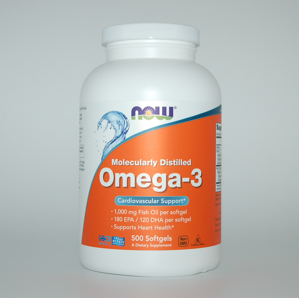 Риб'ячий жир, Омега-3, Омега-3 180 EPA/120 DHA, Now Foods, 500 гельових капсул