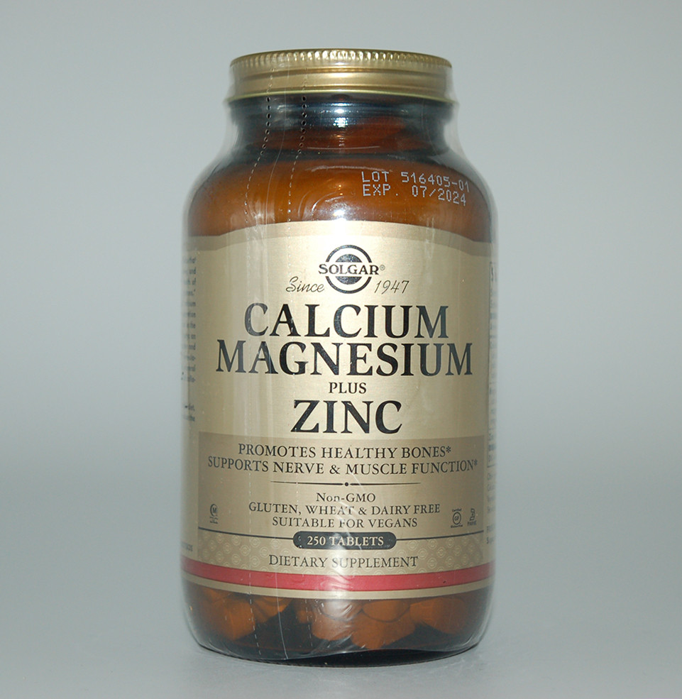 Кальцій магній цинк (Calcium Magnesium Zinc), Solgar, 250 таблеток