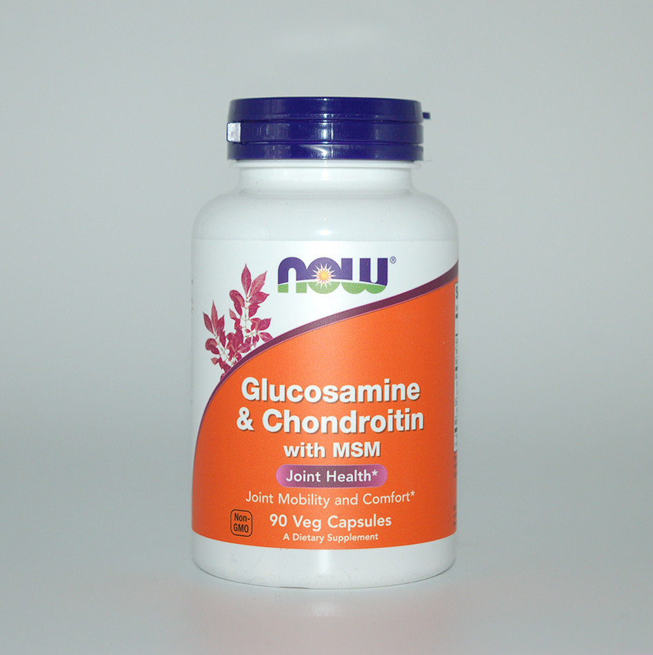 Глюкозамін, Хондроітин та МСМ, Glucosamine & Chondroitin with MSM, Now Foods, 90 капсул
