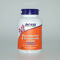 Глюкозамін, Хондроітин та МСМ, Glucosamine & Chondroitin with MSM, Now Foods, 90 капсул