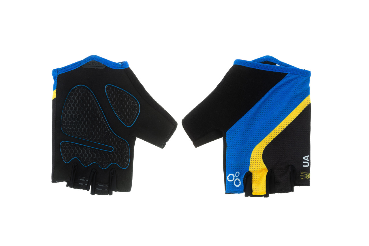 Рукавички ONRIDE Catch 20 без пальців чорний/синій/жовтий, фото 1