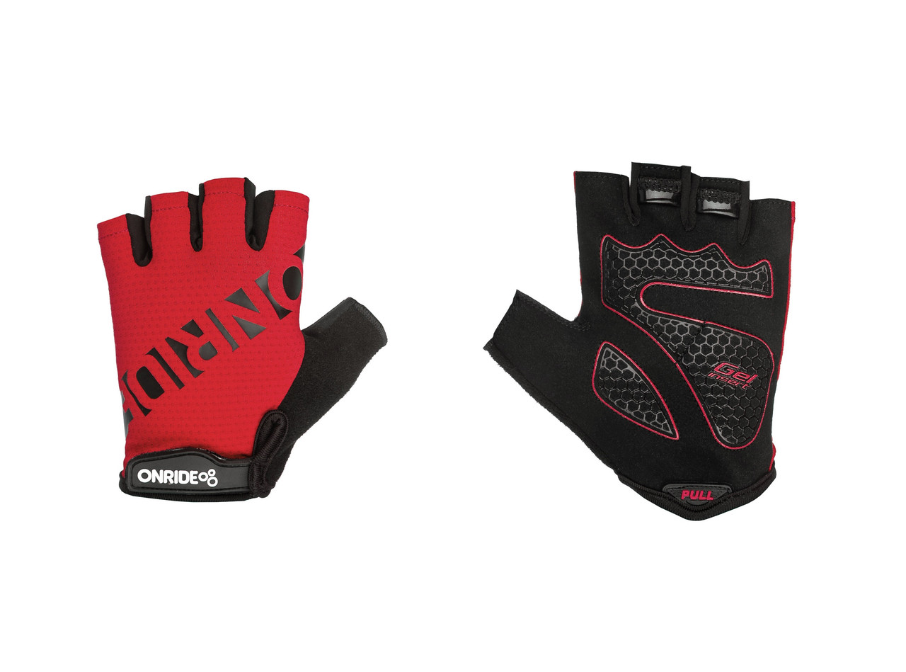Рукавички ONRIDE Hold 20 без пальців червоний/чорний, фото 1