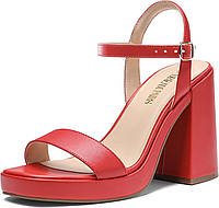 9.5 Red DREAM PAIRS Туфлі для жінок на масивній платформі Високі підбори Модні туфлі з відкритим носком д