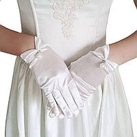 #1 White Жіночі весільні рукавички Acenail Pearl Білі мереживні рукавички Короткі атласні весільні рукави