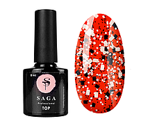Топ для гель-лаку без липкого шару Saga Professional Top Geometry 01 з чорними і білими фігурами, 8