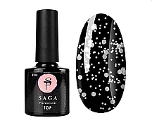 Топ для гель-лаку без липкого шару Saga Professional Top Geometry 02 з білими фігурами, 8 мл