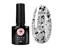 Топ для гель-лаку без липкого шару Saga Professional Top Geometry 03 з чорними та білими фігурами, 8