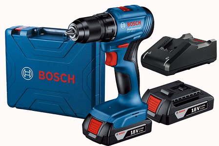 Акумуляторний безщітковий дриль-шурупокрут Bosch GSR 185-LI Professional : 2 АКБ 18V 2.0Ah + З/П, 1900 об/хв, вага 1.3 кг у кейсі, фото 1