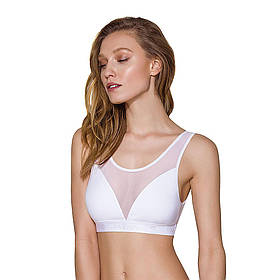 Топ із прозорою вставкою Passion PS002 TOP white, size XL