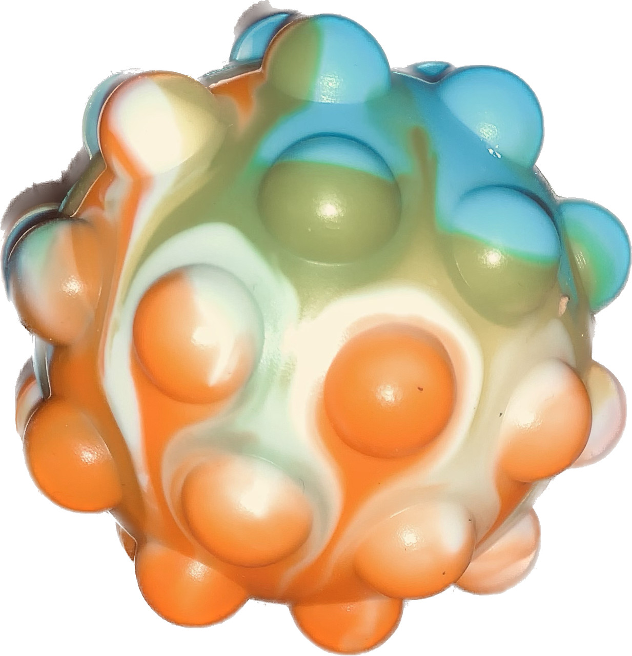 Антистрес мячик для зняття стресу попі дит pop it жовтогарячий, фото 1