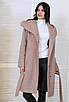 Пальто жіноче демісезонне з капюшоном Актуаль 056 бежевий кашемір, 46, фото 3