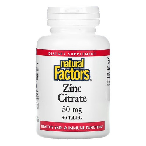 Natural Factors Zinc Citrate 50 mg 90 таблеток, фото 1
