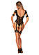 (SALE) Нейлоновий бодістокінг з імітацією гартер Obsessive Bodystocking G334 S/M/L, black, з доступом, фото 5