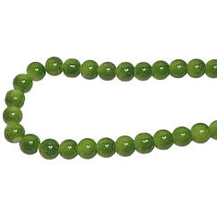 Намистини 4 мм Нитка 80 см Болотні Зелені тон 145, Фурнітура для Створення Біжутерії та Прикрас