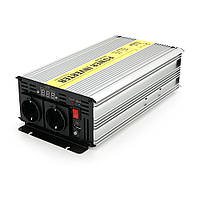 Інвертор напруги RITAR RSC-1000, 12V/220V, 1000W з правільною синусоїдою, 2xShuko, 1xUSB, клемні дроти, BOX,