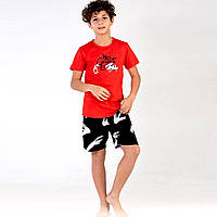 Пижама с шортами для мальчика 1091 Vienetta, Красный, Рост 98-104 (3-4 года)