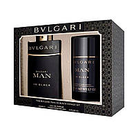 Подарочный набор парфюмированная вода 100 мл та дезодорант-стик 75 мл Bvlgari Man In Black