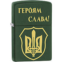 Зажигалка Zippo Green Matte 221 TRM Тризуб-Меч