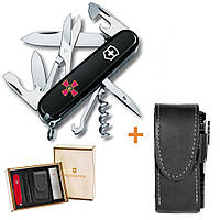 Комплект Нож Victorinox Climber Ukraine 1.3703.3_W0010u + Чехол с фонариком Police