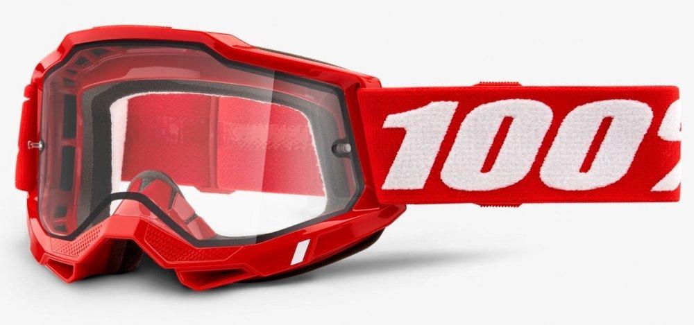 Маска кросова 100% Accuri 2 Enduro Goggle Red - Clear Dual Lens