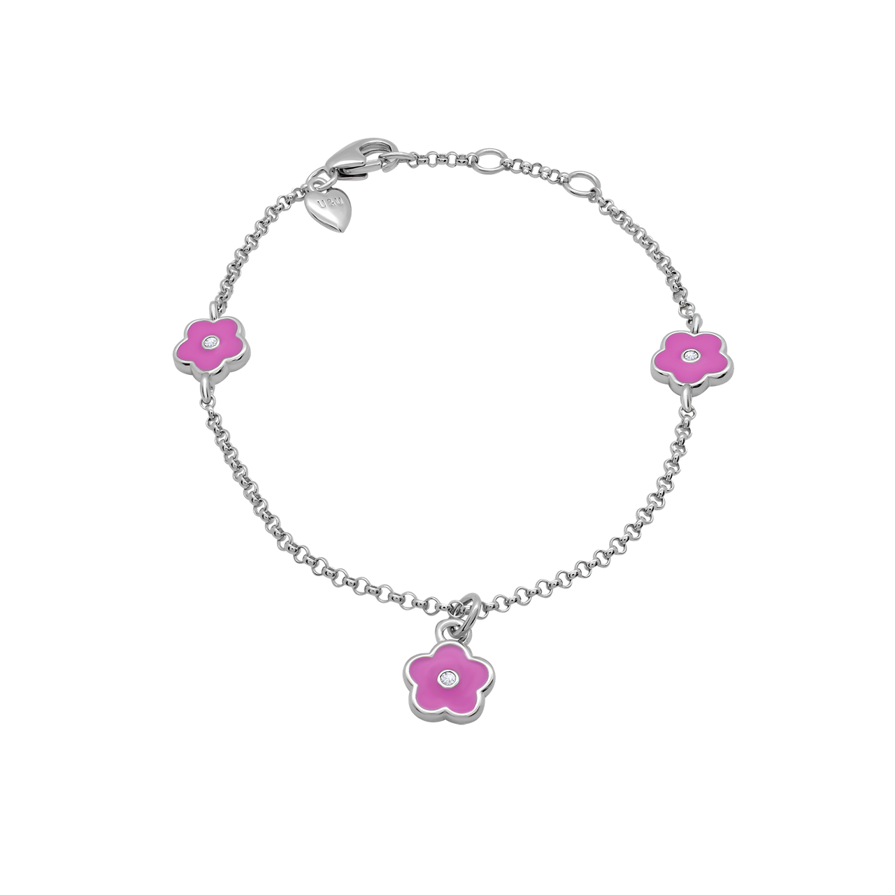 UmaUmi Браслет на ланцюжку Квіточка рожева, фото 1