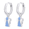 UmaUmi Сережки з підвісами Янголятко з блакитною та білою емаллю, d 12 мм, фото 4