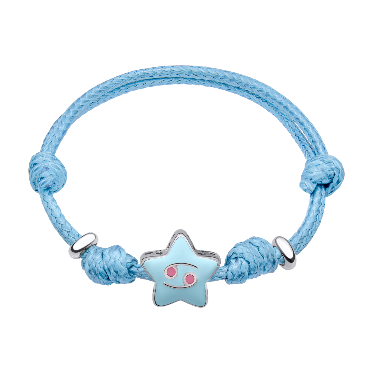 UmaUmi Браслет на шнурку Рак з блакитною та кораловою емаллю, фото 1