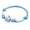 UmaUmi Браслет на шнурку Рак з блакитною та кораловою емаллю, фото 3