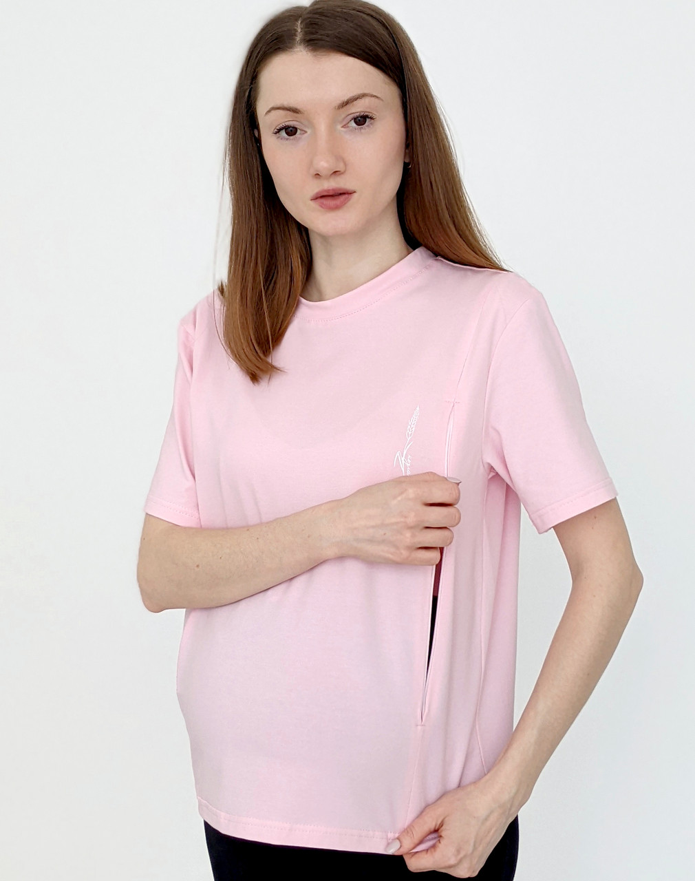 Футболка для беременных и кормящих мам НЕЗЛАМНА (розовый) - фото 2 - id-p1801742583