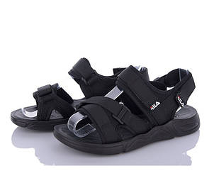 Сандалії чорні текстильні для хлопчиків LQD W61 розміри 36 38 41