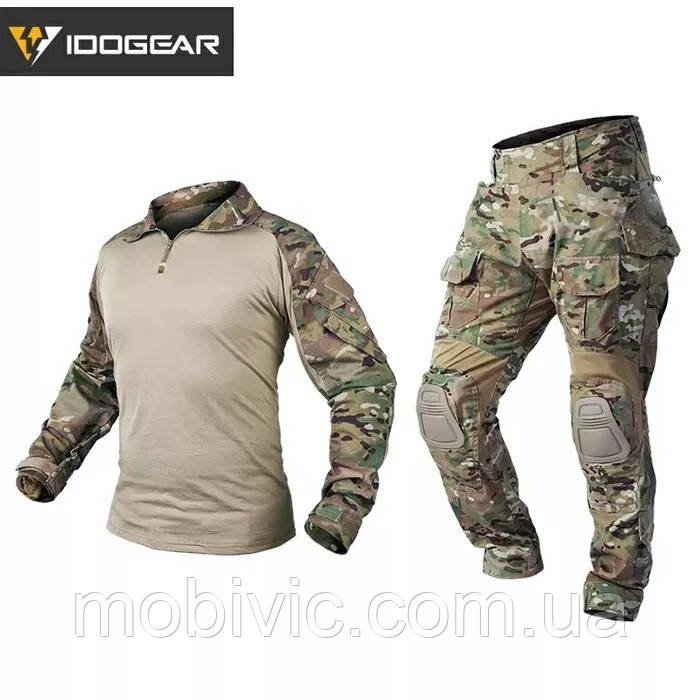 Комплект тактичної (військової) форми IDOGEAR Gen3 Combat v2 (весна-літо), вставки, наколінники — Оригінал L