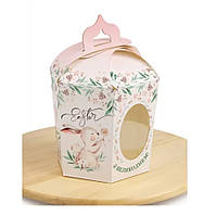 Коробка для паски Розовый кролик 6 граней, 145Х165Х160 мм