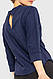 Блуза класична, колір темно-синій, 230R100-1, фото 4