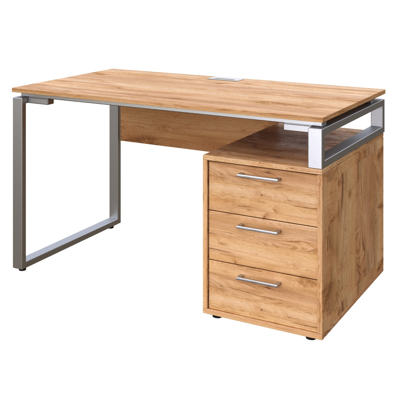 Офісний стіл LOFT 33 L120 дуб крафт золотий з царгою