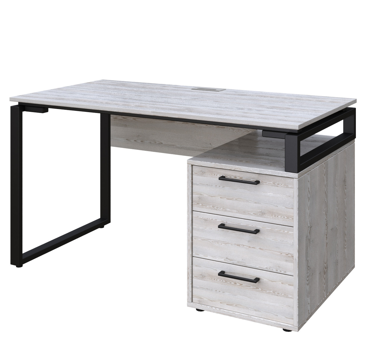 Офісний стіл LOFT 33 L120b сосна лофт біла з царгою, фото 1