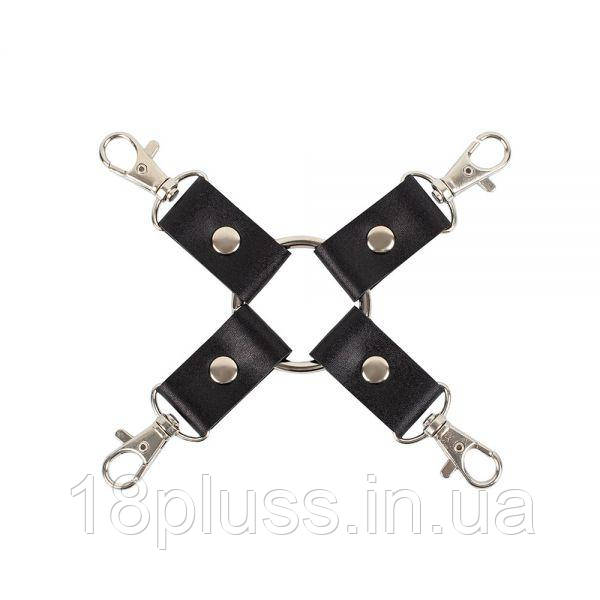 Фіксатор Leather Fixer Slave, натуральна шкіра, Black