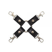 Фіксатор Leather Fixer Slave, натуральна шкіра, Black