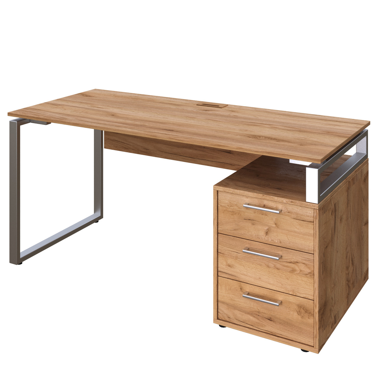 Офісний стіл LOFT 33 L160 дуб крафт золотий з царгою
