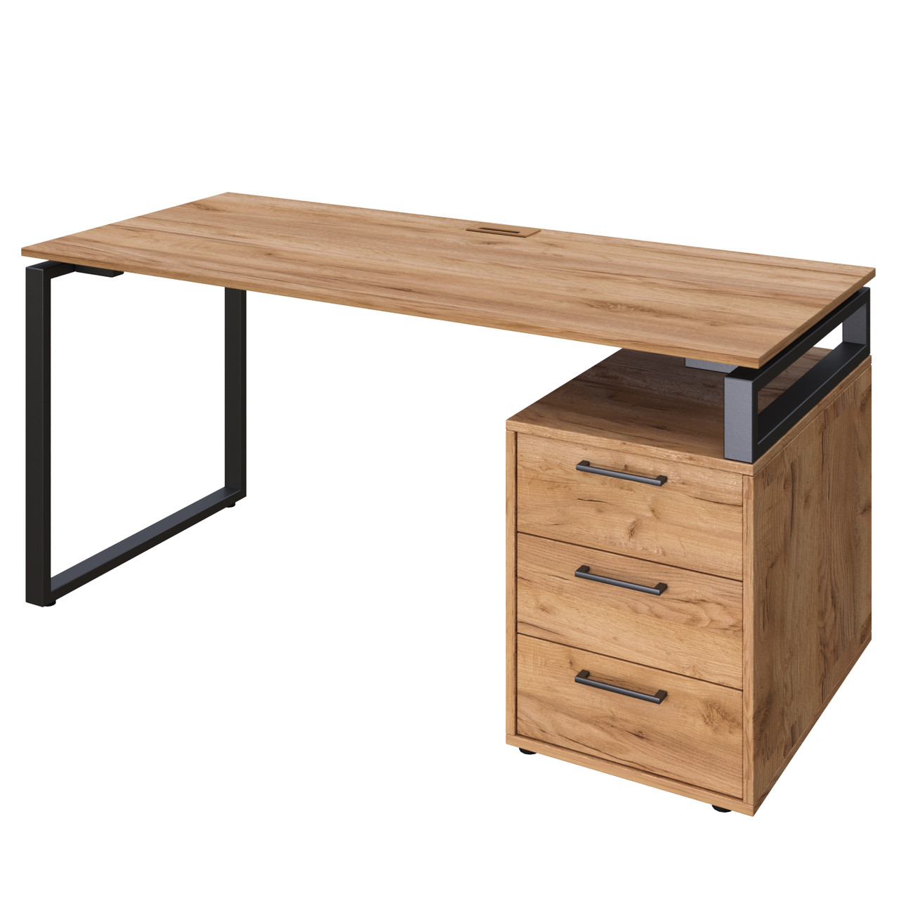 Офісний стіл LOFT 33 L160b дуб крафт золотий