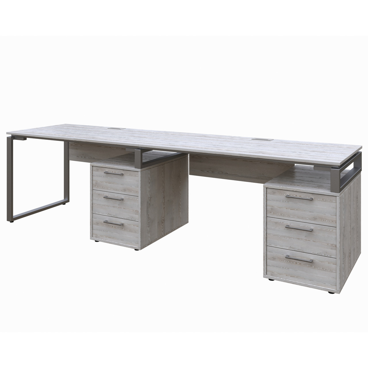 Офісний стіл LOFT 33 L135 Double сосна лофт біла з царгою